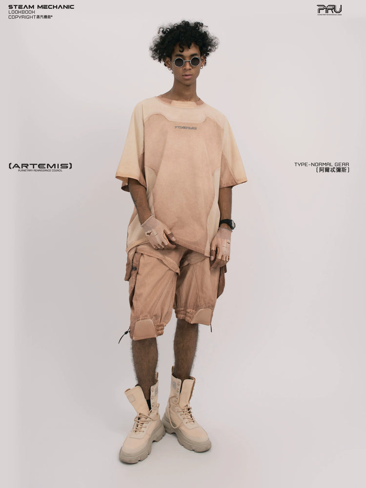 VOID soft dawn orange breathable technical tee — alternate modeled angle