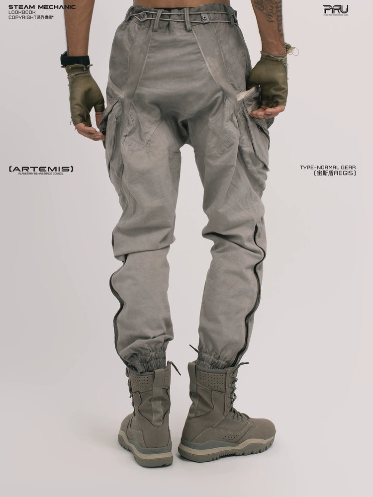 AEGIS lunar sea gray multi-pocket moto pants — alternate product view