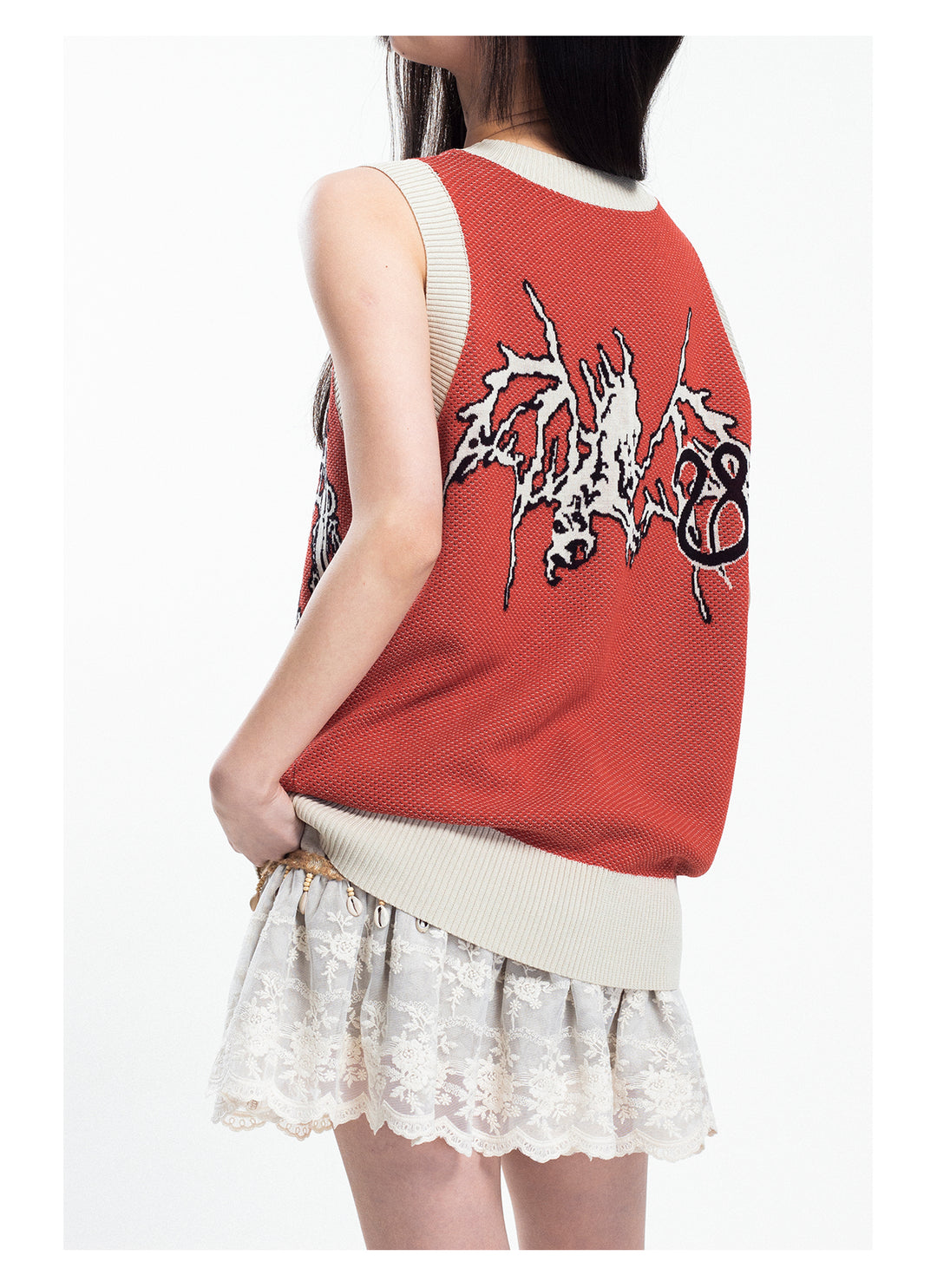 4RE1GN Lightning Dragon Jacquard Knit Vest
