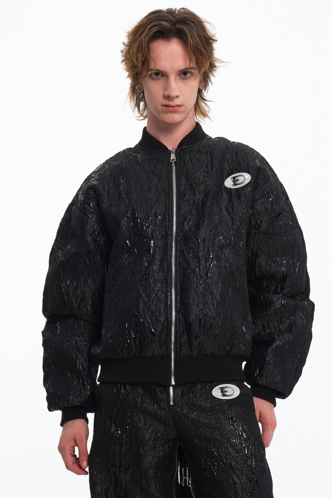EMBRYO VENOM FLIGHT deconstructed padded jacket — material and hardware detail