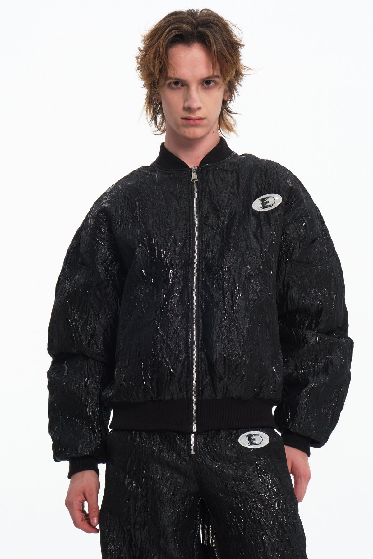 EMBRYO VENOM FLIGHT deconstructed padded jacket — material and hardware detail