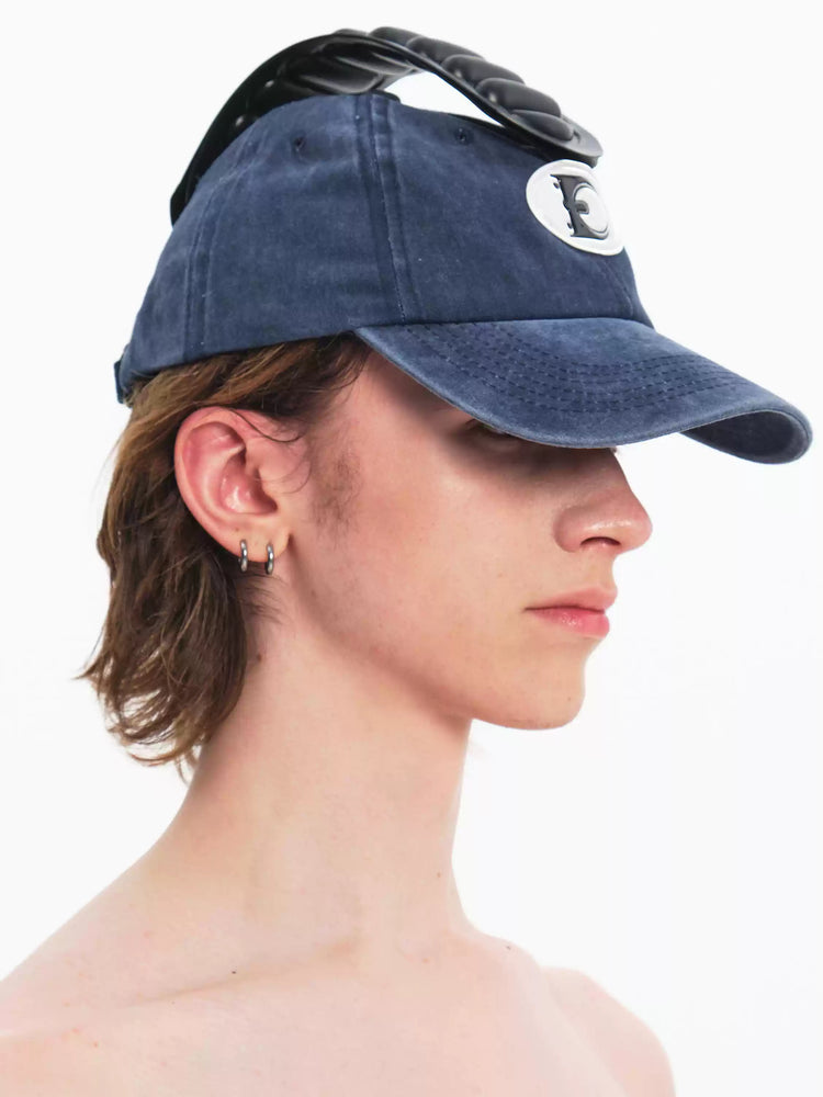 EMBRYO AIR CLAW washed baseball cap — front modeled view