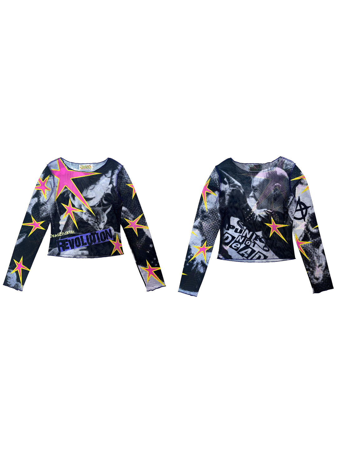 DEADENDKIDS GRAPHIC RIOT fitted mesh top — construction detail