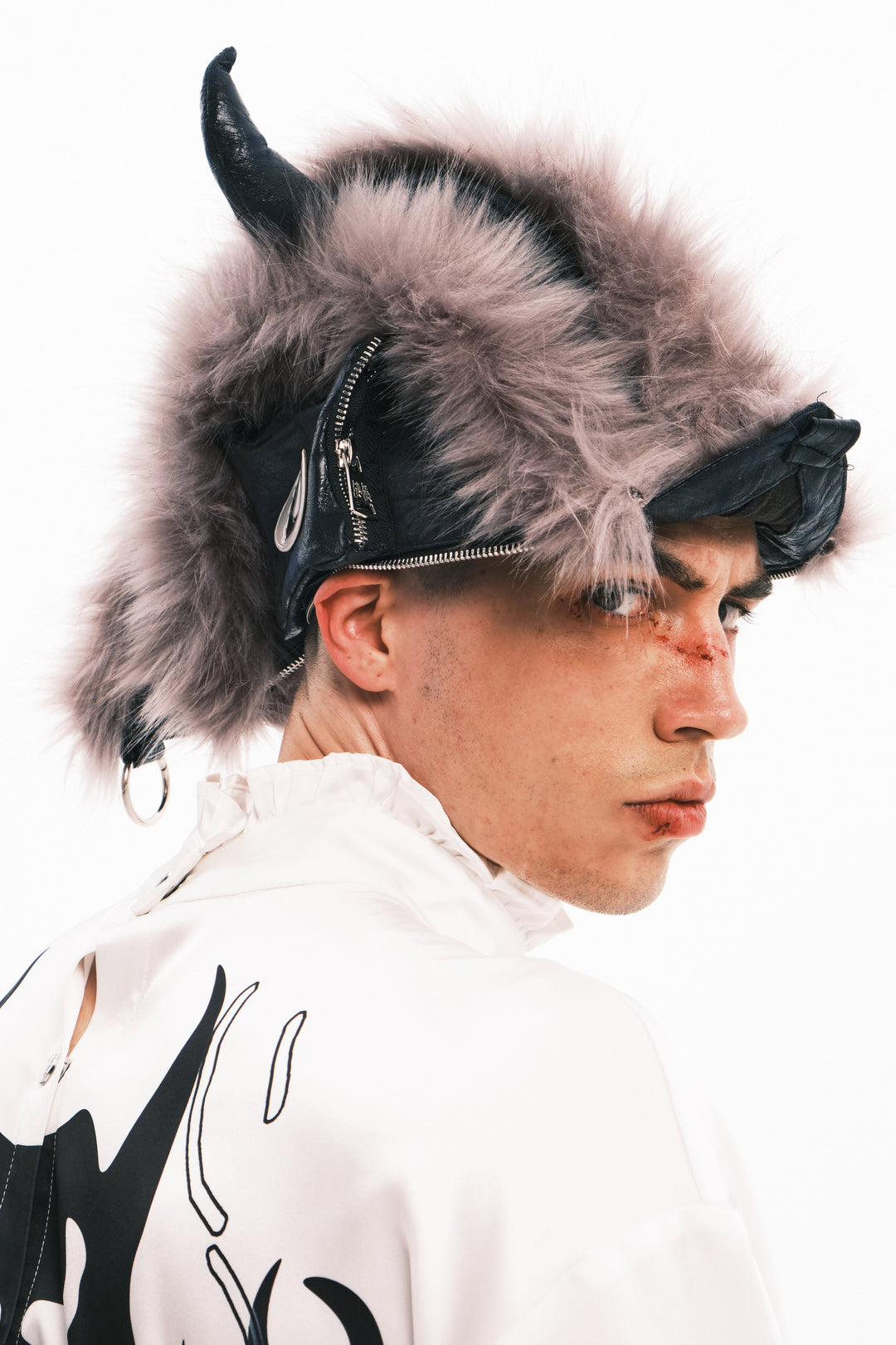 EMBRYO HORNFORM faux-fur hat & bag — garment-only view