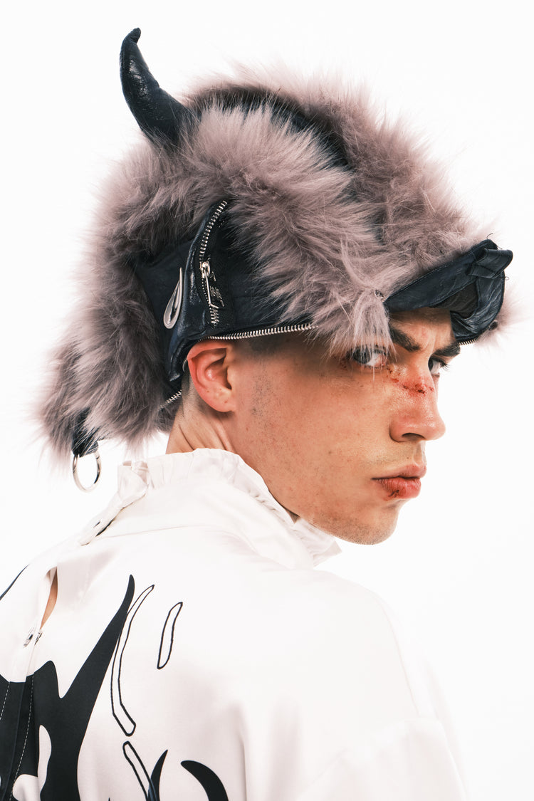 EMBRYO HORNFORM faux-fur hat & bag — garment-only view