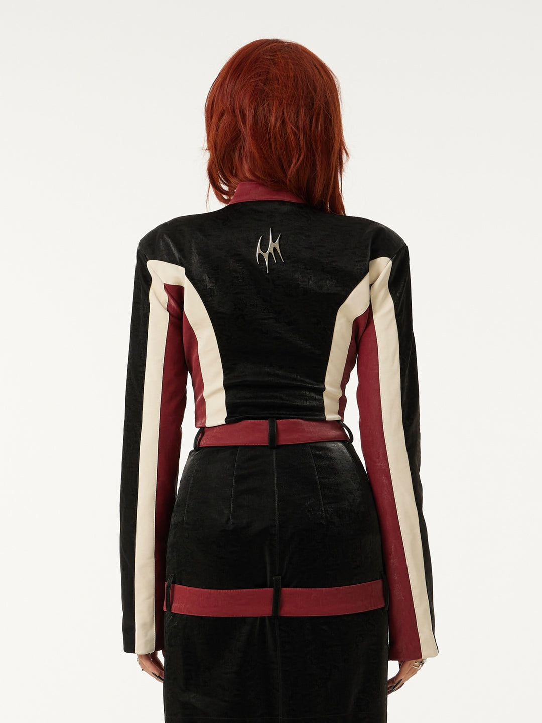 RED VELVET motorcycle leather jacket - Dragon Star