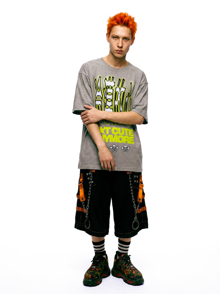 DEADENDKIDS NUMB HEART oversized graphic tee — construction detail