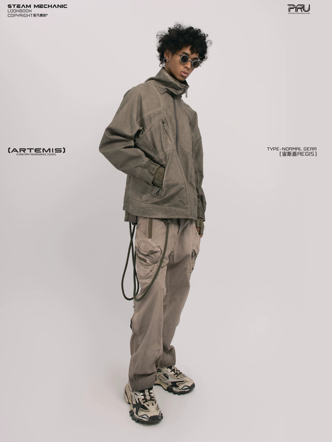 AEGIS xirang brown multi-pocket moto pants — construction detail