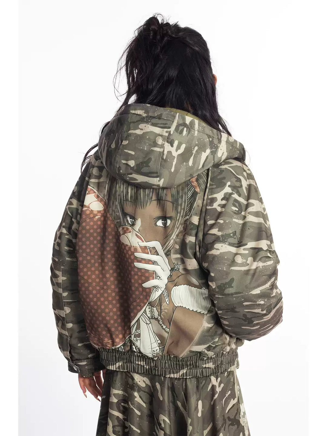 4RE1GN Camouflage Heart Hooded Puffer Jacket