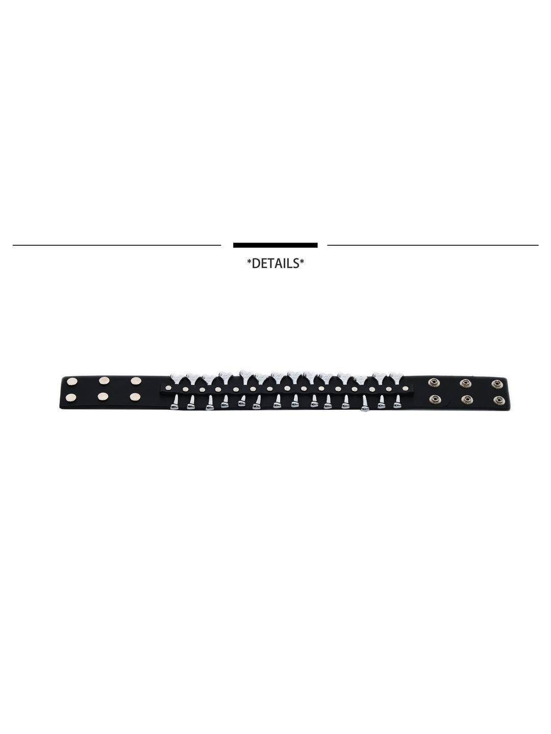 EMBRYO BONE CHAIN genuine-leather choker — full-length modeled view