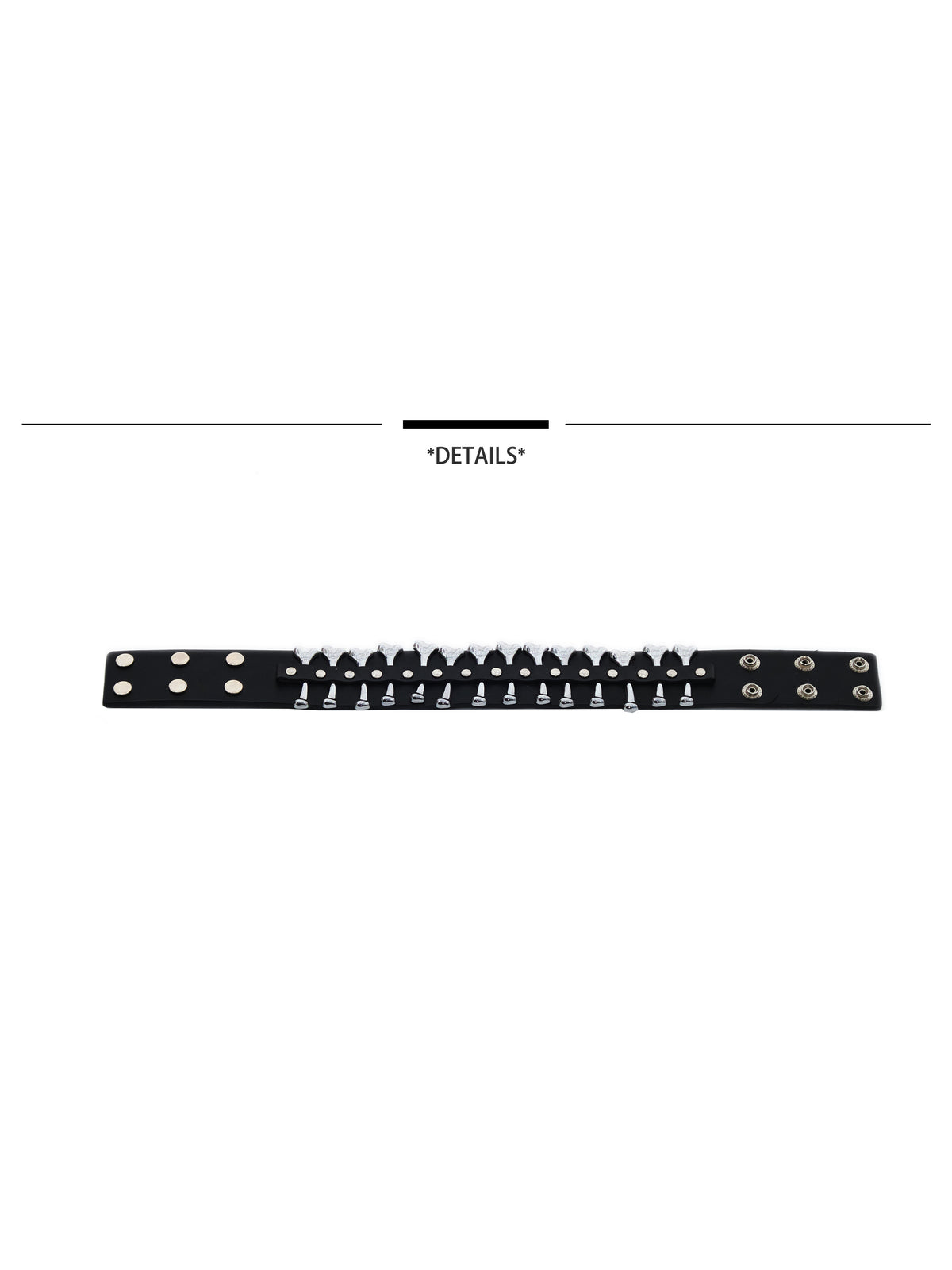EMBRYO BONE CHAIN genuine-leather choker — full-length modeled view