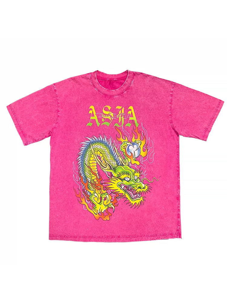 DEADENDKIDS ASIA DRAGON washed graphic tee — garment-only view