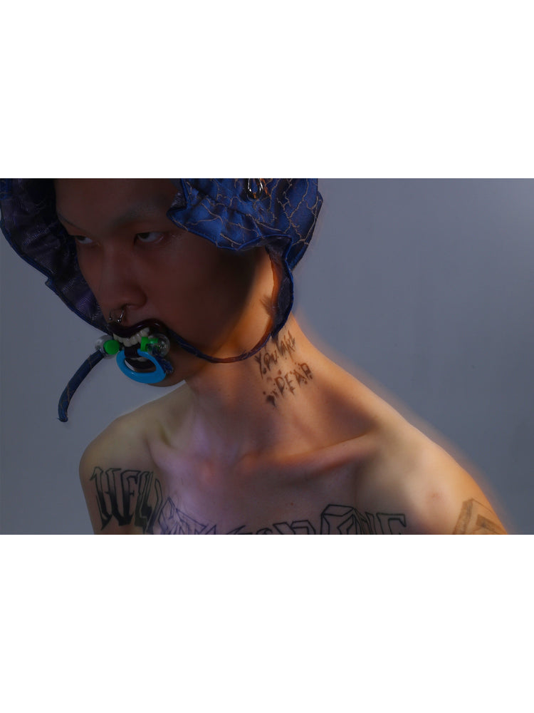 EMBRYO DEVIL CHILD sculptural pendant necklace — construction detail