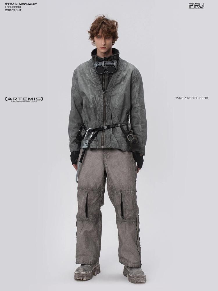 PIONEER meteor gray knee-mesh utility work pants — alternate product view