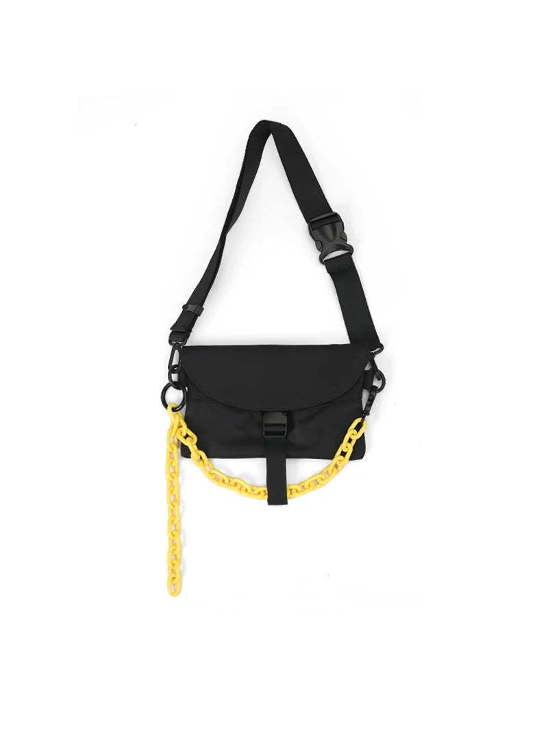 OFF-LABEL crossbody bag in black with yellow detachable chain