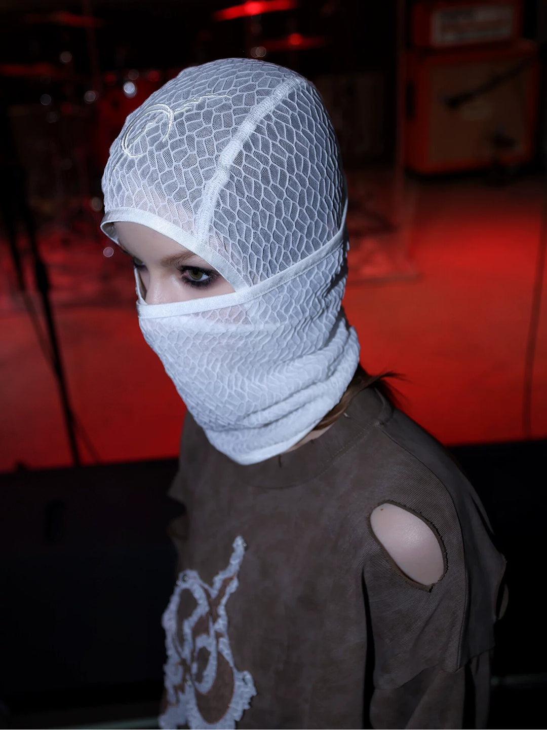 PINKSPINK ELECTRIC MOON mesh balaclava — cleaned hero collage showing the complete design