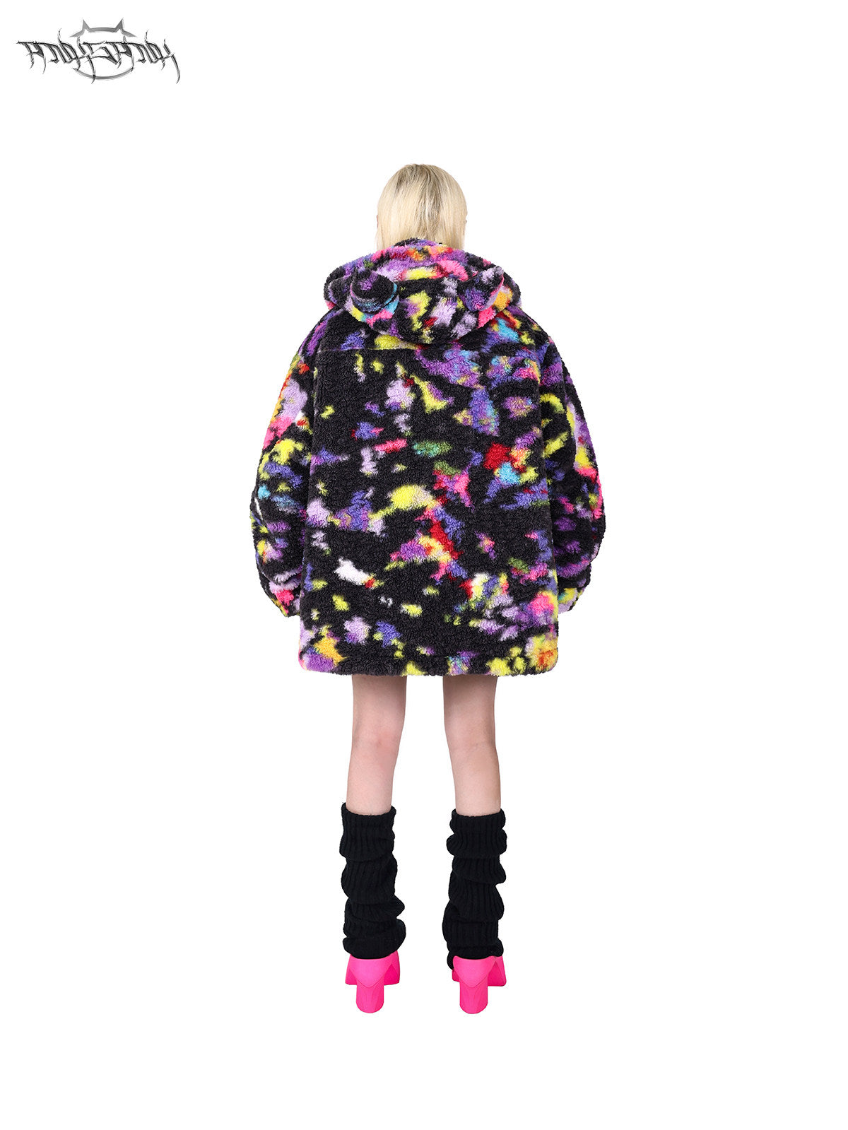 PINKSPINK SPHYNX rainbow cat-ear sherpa jacket — alternate gallery view showing the design details