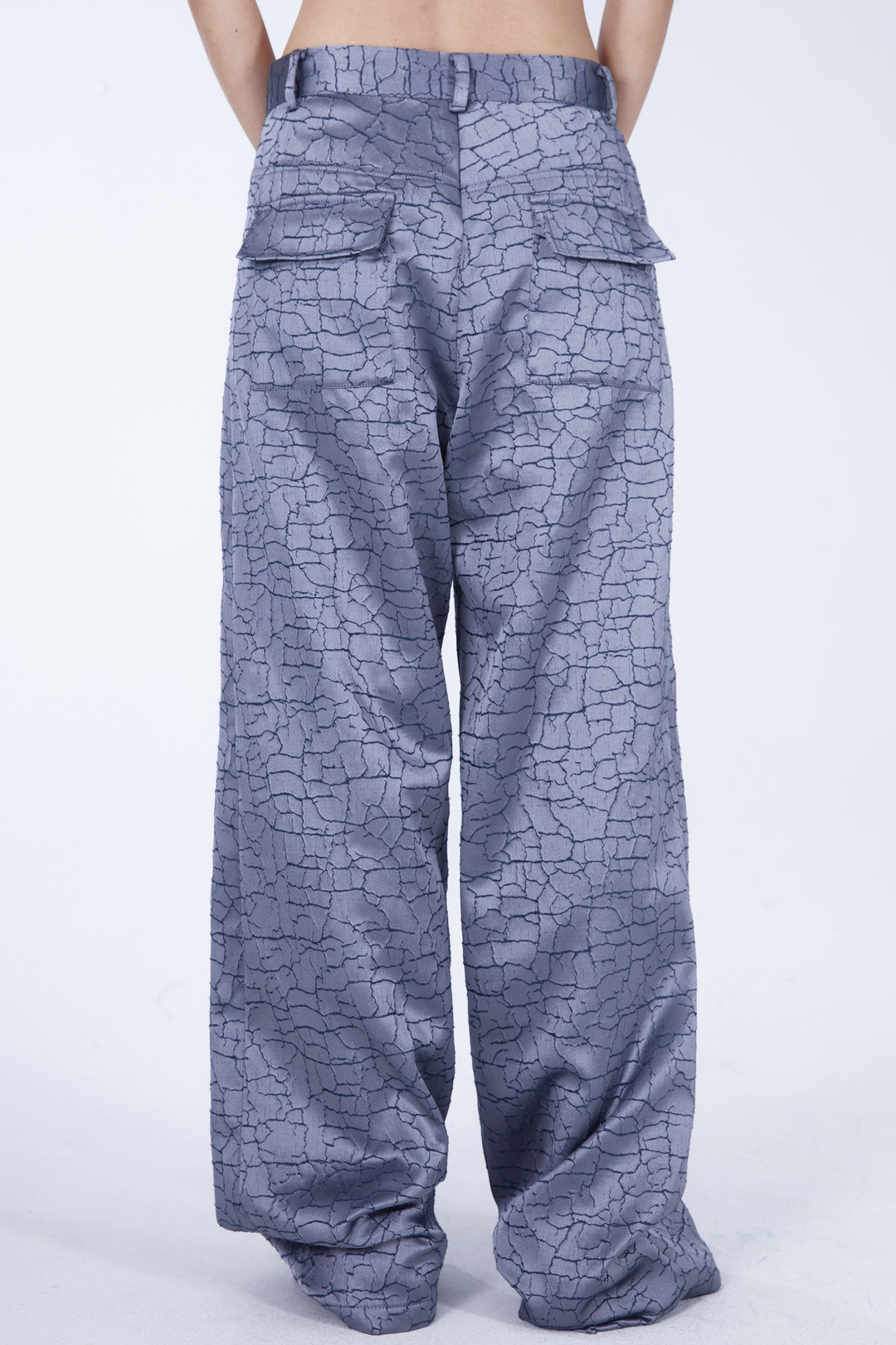 EMBRYO FIVE POISONS luminous-zip crackle flare pants — additional product detail view