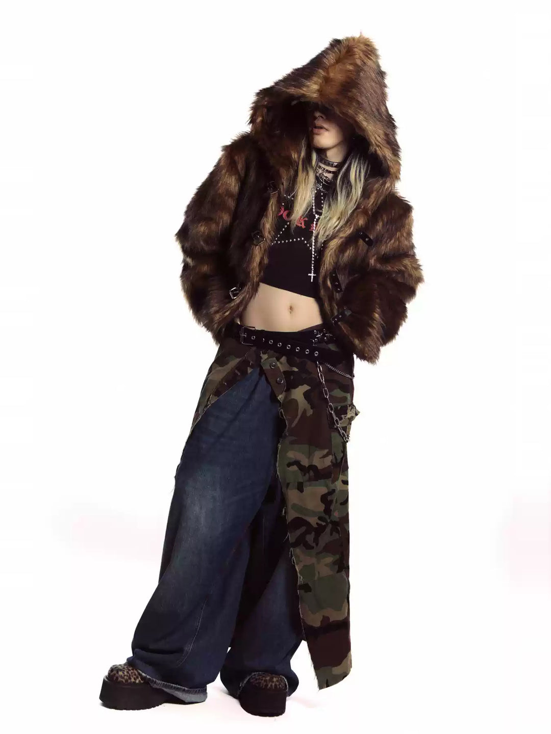 DEADENDKIDS NOMAD HOOD faux-fur coat — alternate product presentation
