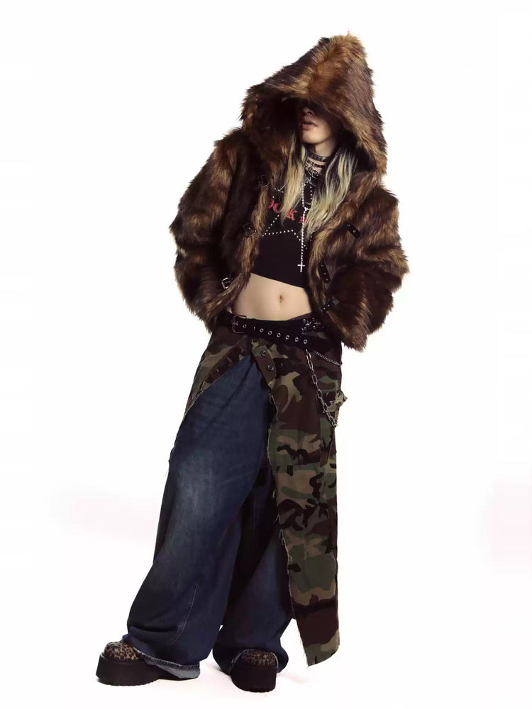 DEADENDKIDS NOMAD HOOD faux-fur coat — alternate product presentation