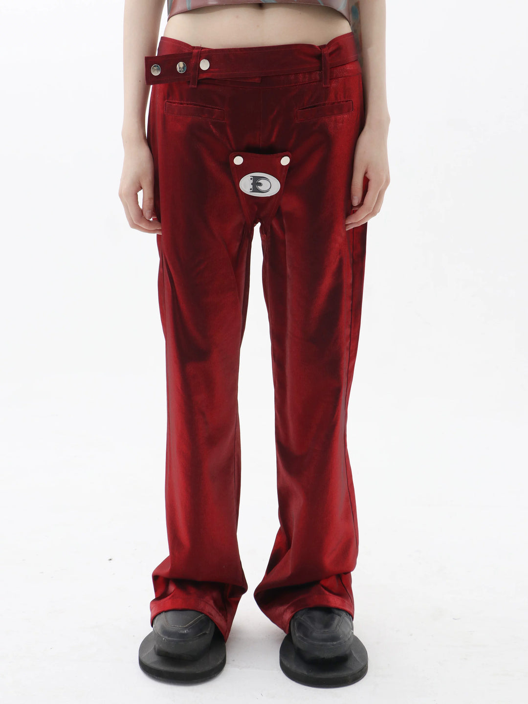 EMBRYO FIVE POISONS color-shift low-rise pants — front product presentation
