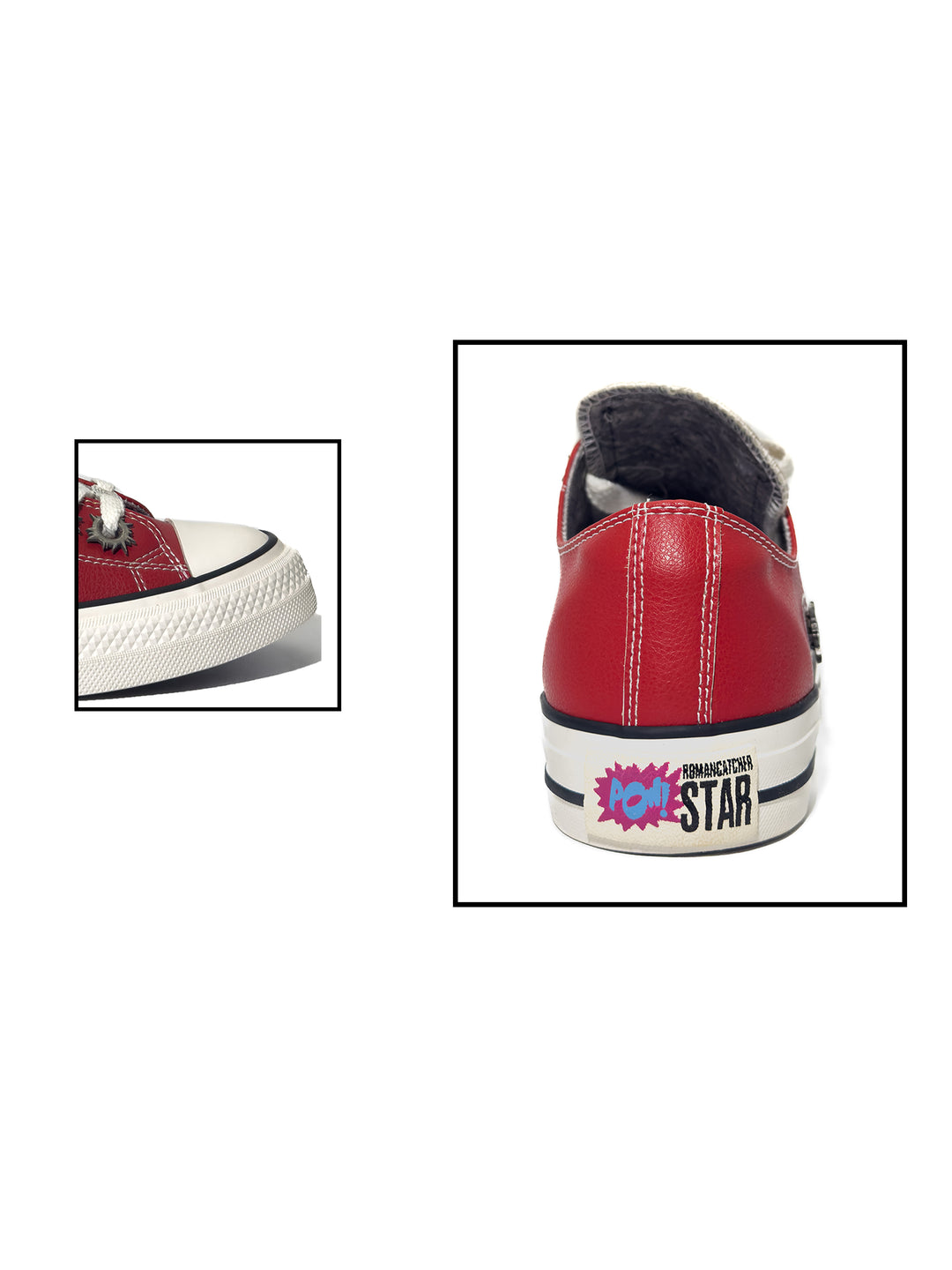 POWSTAR bullet-perforated leather sneakers