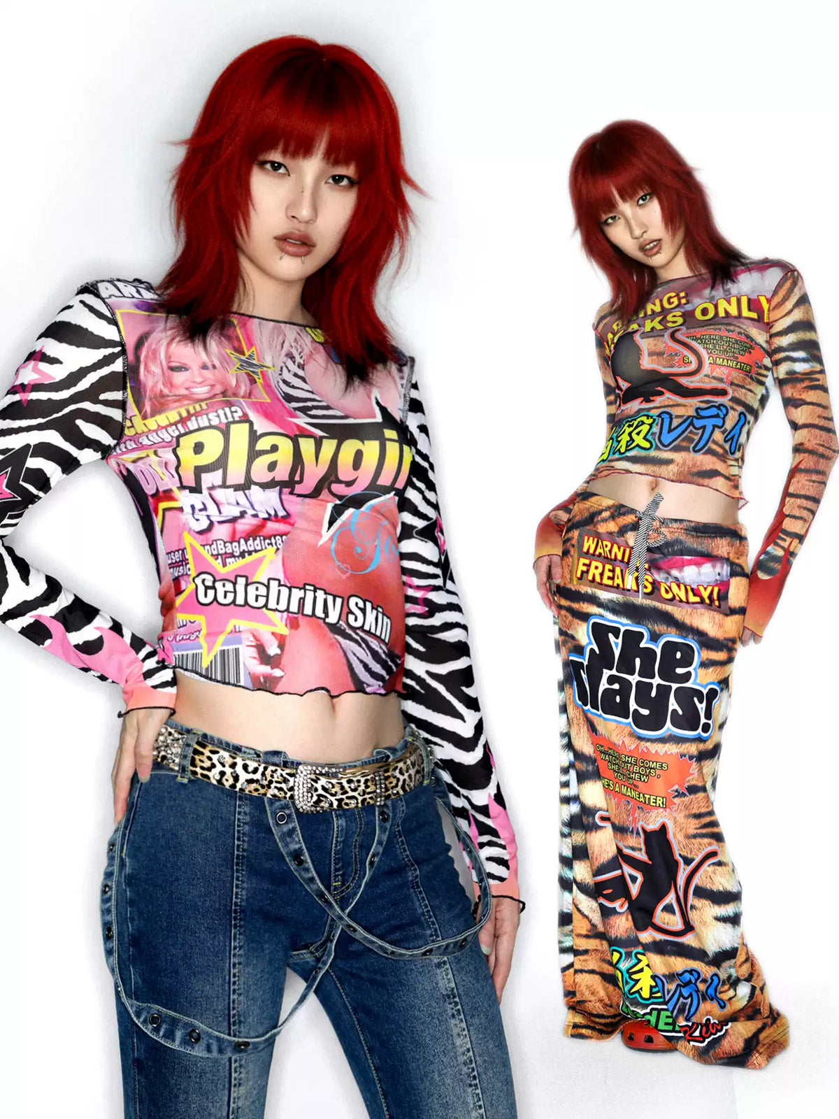 DEADENDKIDS GRAPHIC RIOT fitted mesh top — alternate product presentation