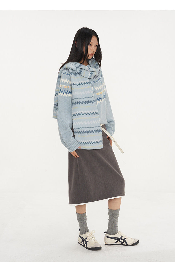NAWS FAIR ISLE wool-alpaca cardigan — alternate gallery view showing the design details