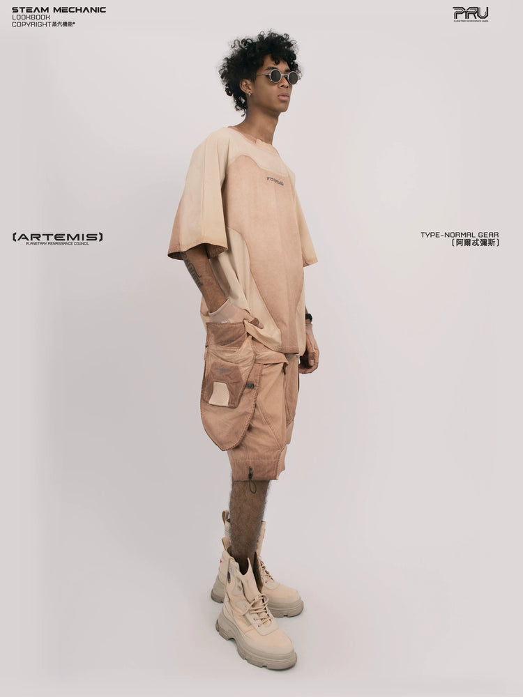 VOID soft dawn orange breathable technical tee — rear modeled view