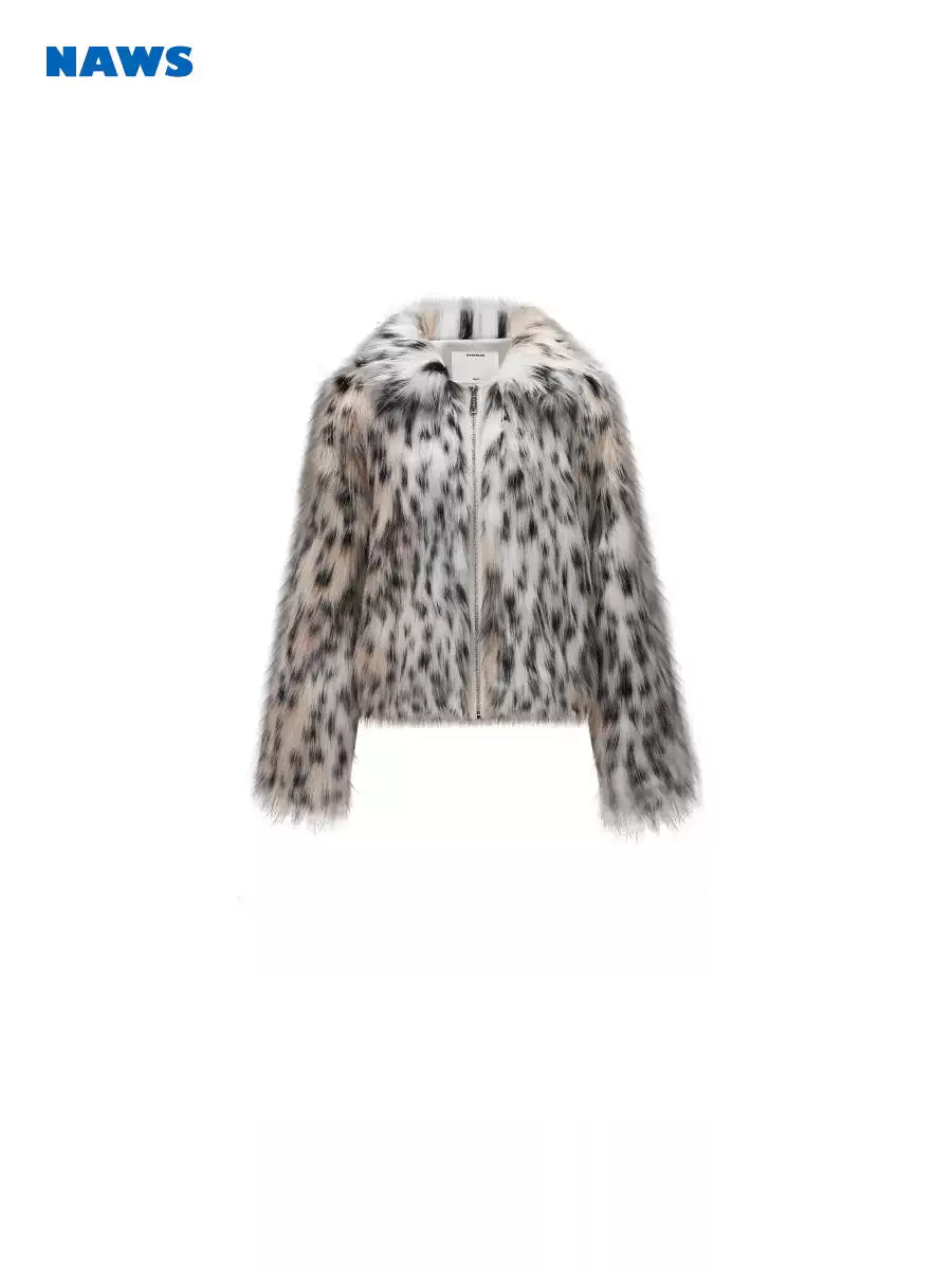 NAWS WILD LEOPARD faux-fur jacket — alternate gallery view showing the design details