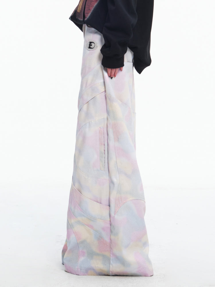 EMBRYO REFLECTIVE CAMO deconstructed wide-leg pants — additional product detail view