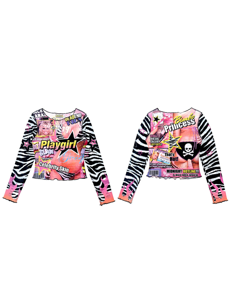 DEADENDKIDS GRAPHIC RIOT fitted mesh top — alternate modeled angle