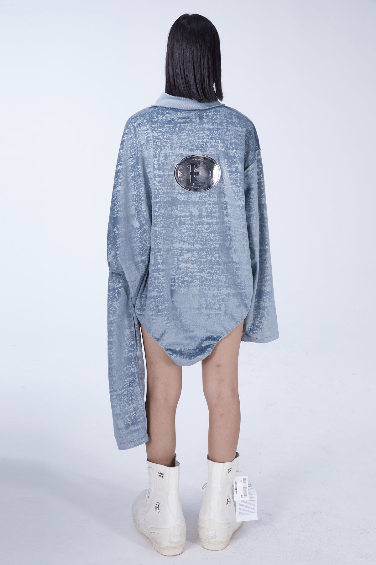 EMBRYO DOUBLE COLLAR asymmetric sweatshirt — side profile