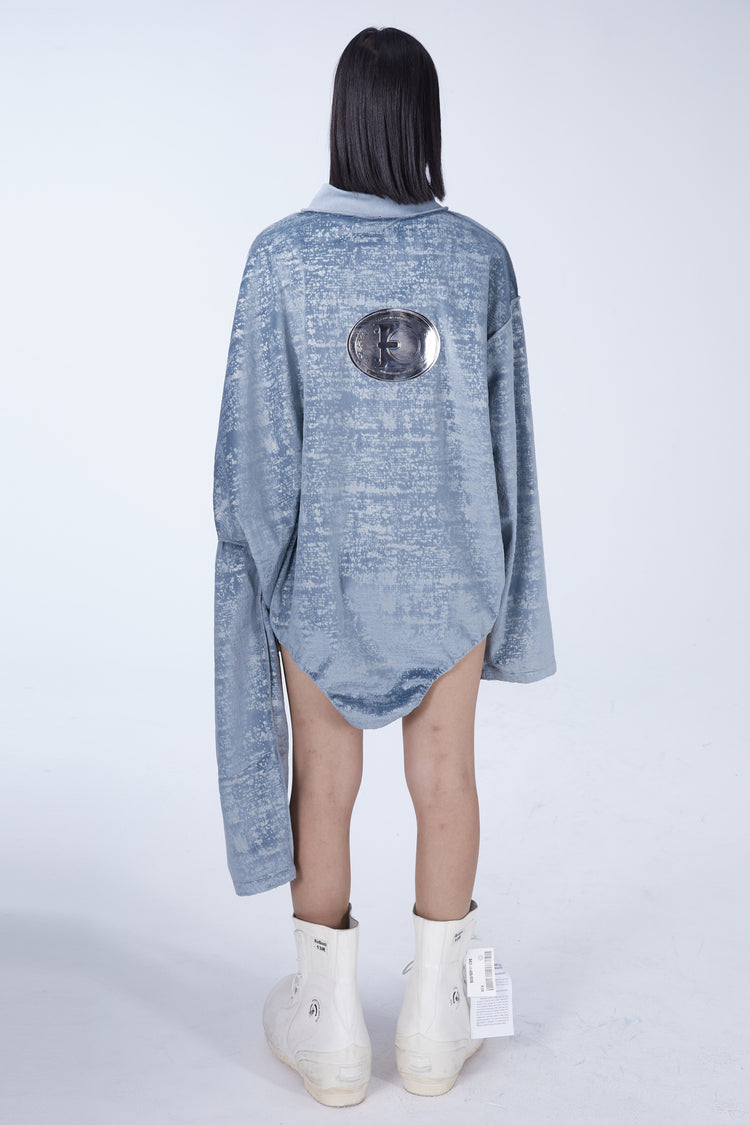 EMBRYO DOUBLE COLLAR asymmetric sweatshirt — side profile
