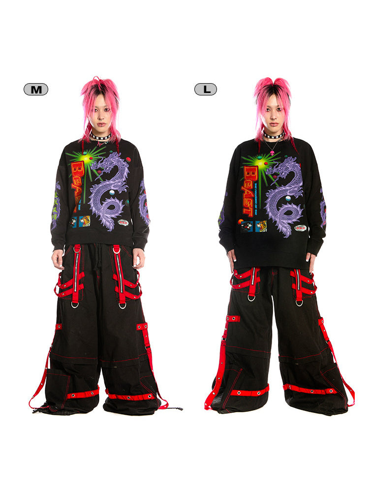 DEADENDKIDS DRAGON PUNK graphic sweatshirt — material and print detail