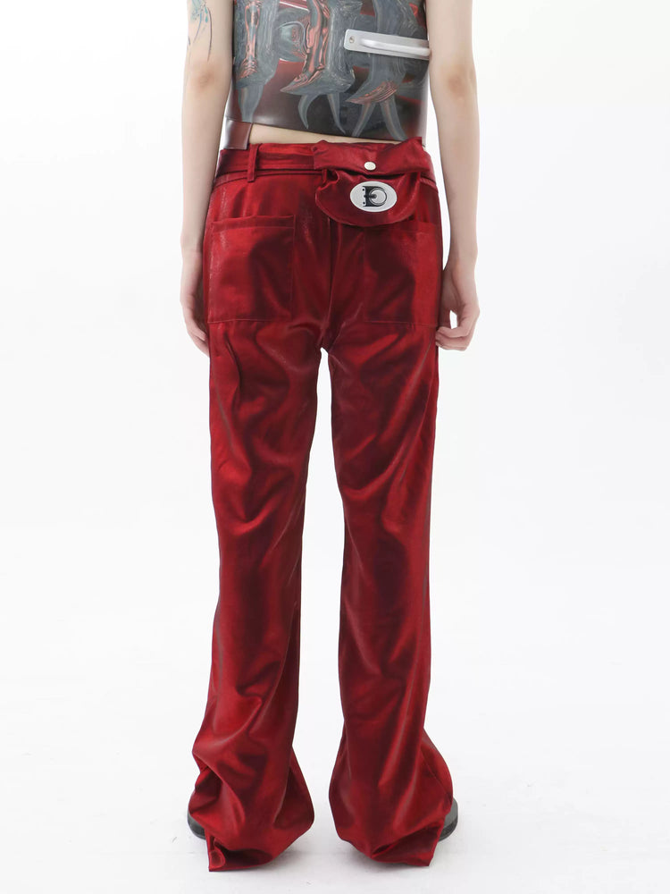 EMBRYO FIVE POISONS color-shift low-rise pants — alternate modeled angle