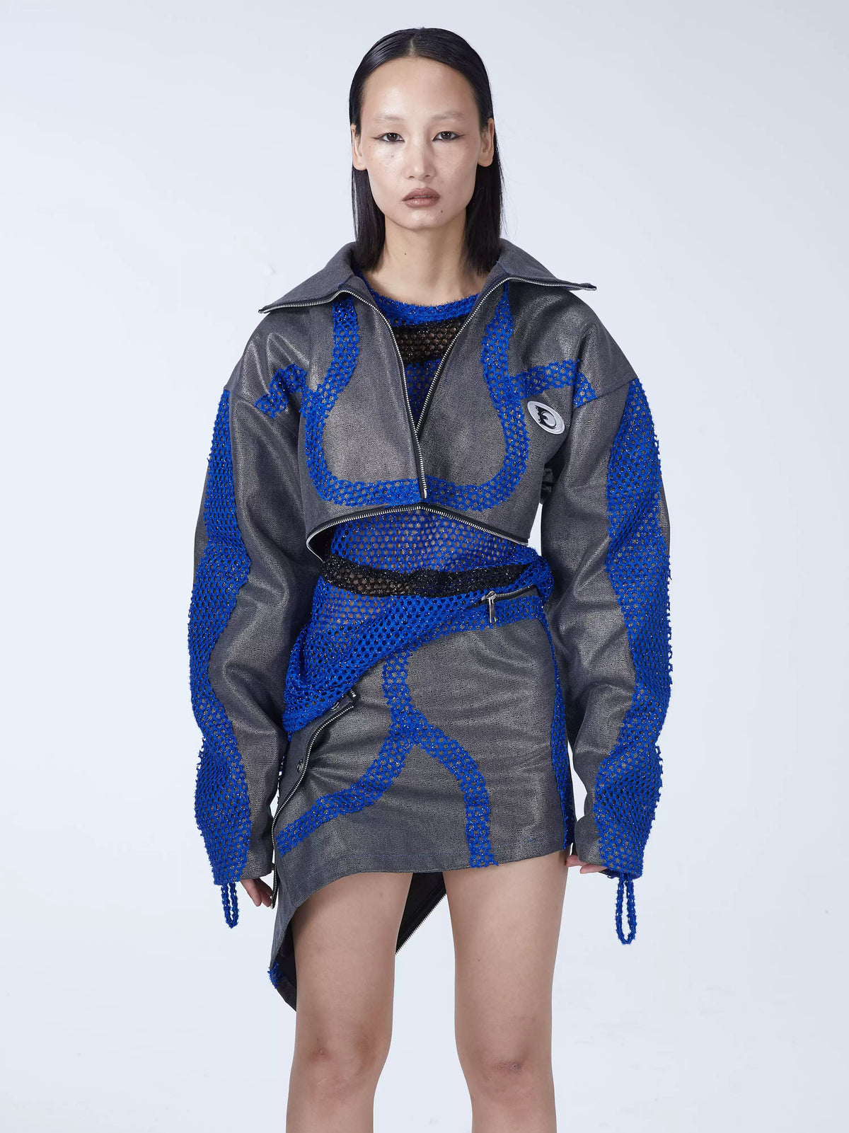 EMBRYO METAL SHELL convertible canvas jacket — full-jacket front view