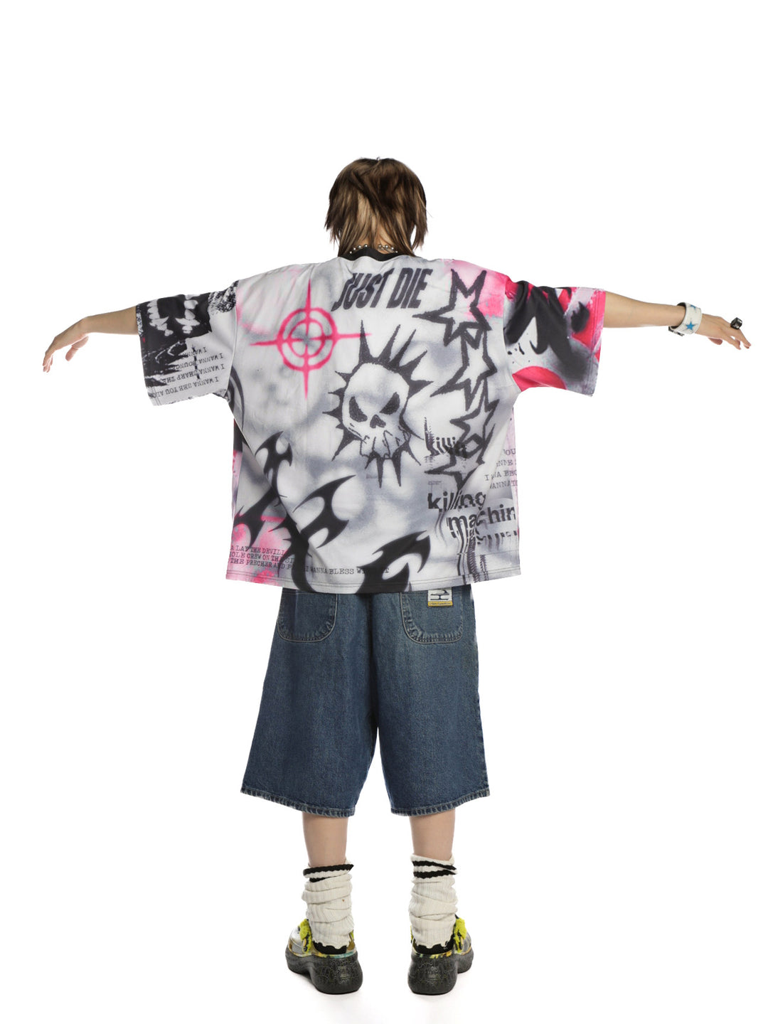 DEADENDKIDS BEAST RIOT oversized graphic tee — construction detail