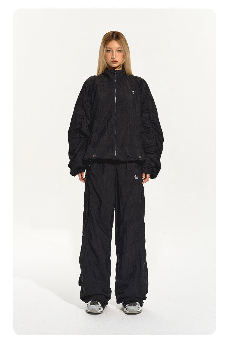 NAWS CLOUD softshell running jacket — full-length modeled styling view
