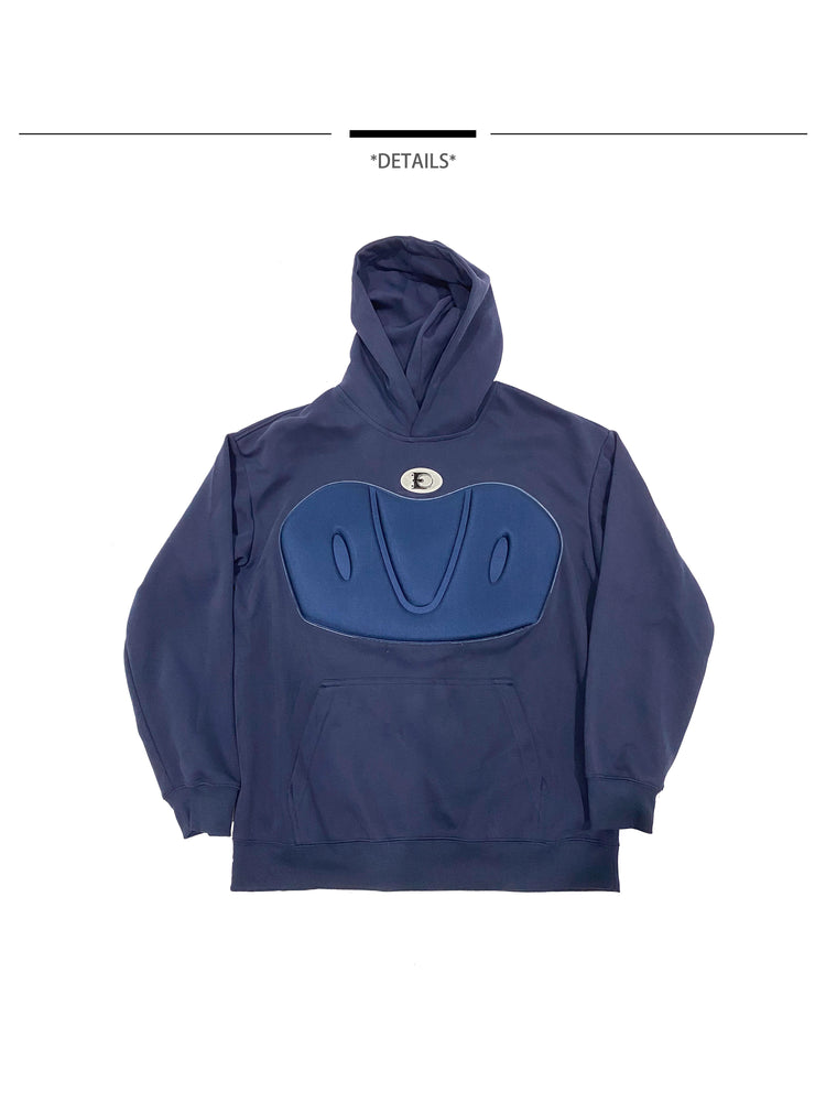 EMBRYO IMPACT SHIELD padded hoodie — full-length modeled view