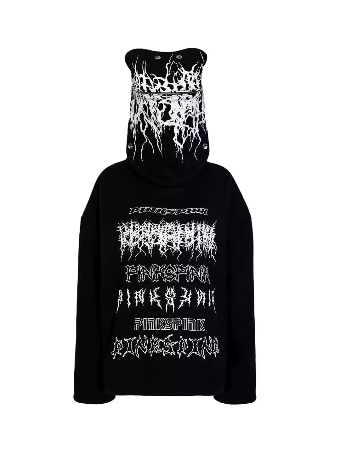 MASK DECOMPOSITION Y2K HOODED SWEATSHIRT