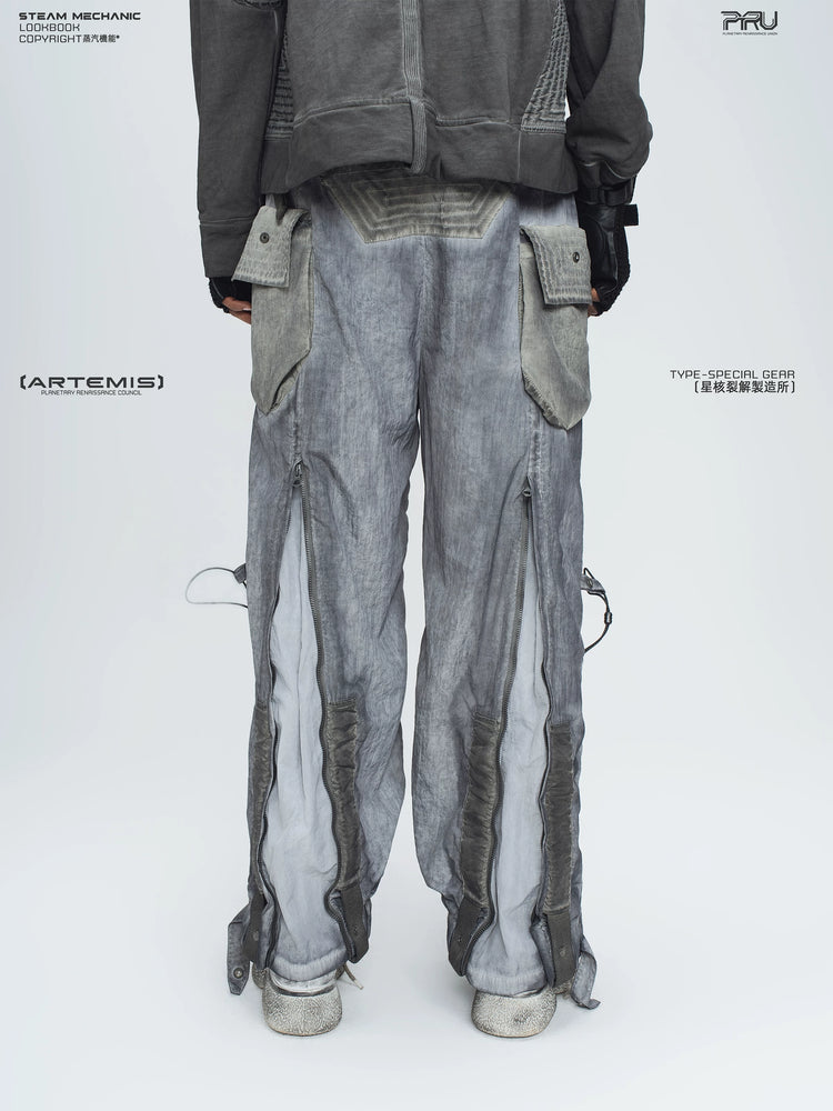 STARCORE moon dust gray engineer utility pants — alternate product view