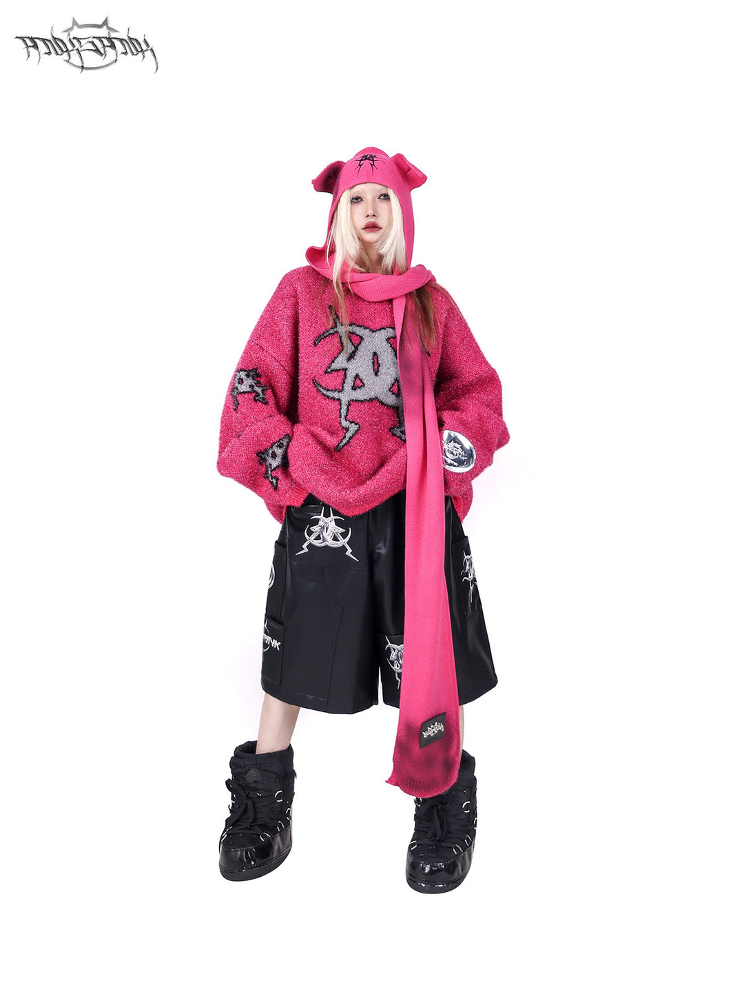 PINKSPINK SPHYNX cat-ear hooded scarf — catalog view showing the design and silhouette