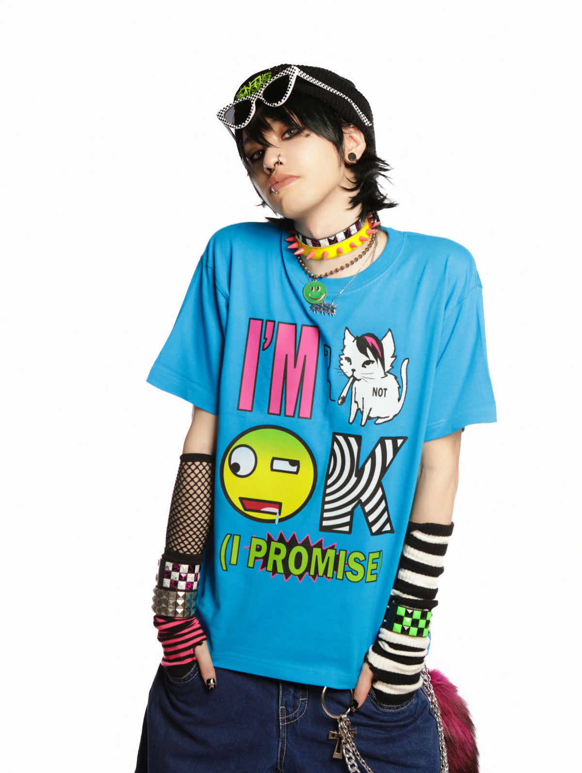DEADENDKIDS EMO KIDS oversized graphic tee — alternate styled presentation