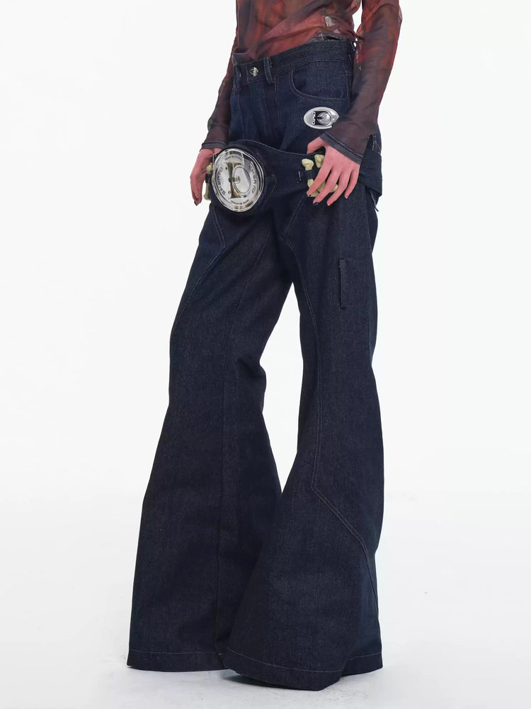 EMBRYO BONE FRAME low-rise flare pants & waist panel — alternate product presentation