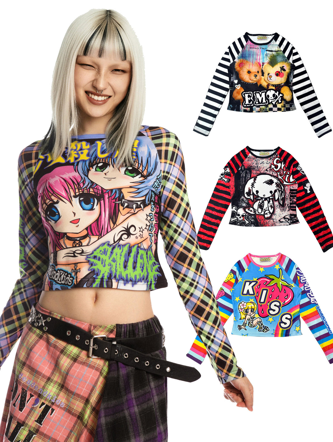 DEADENDKIDS GIRL KILLER cropped graphic top — alternate product presentation