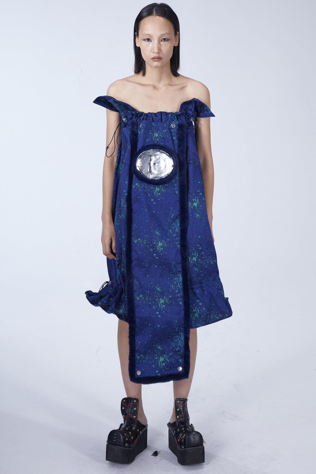 EMBRYO GALAXY convertible skirt & bustier — alternate modeled angle