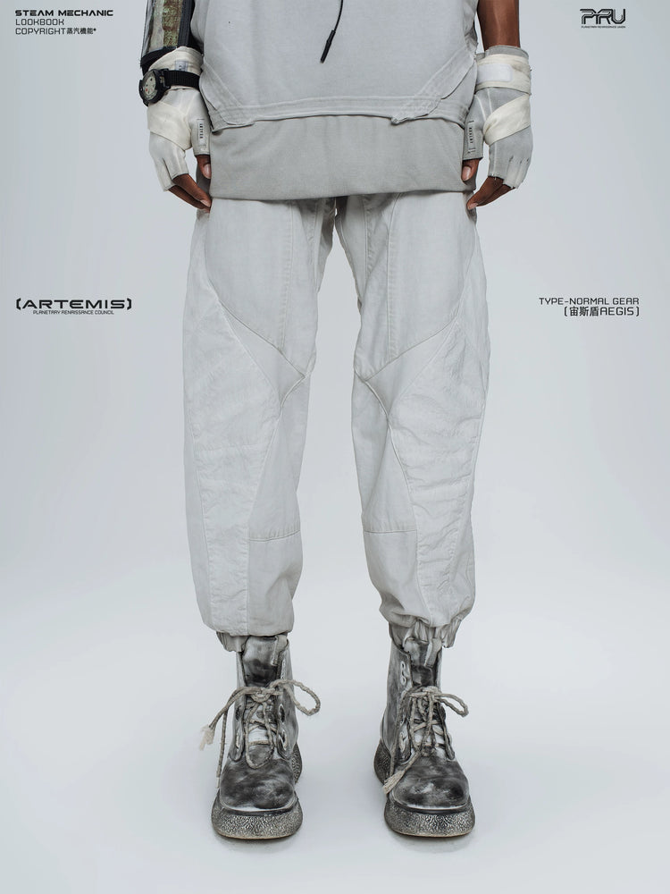 AEGIS eris white cropped moto riding pants — front modeled product view