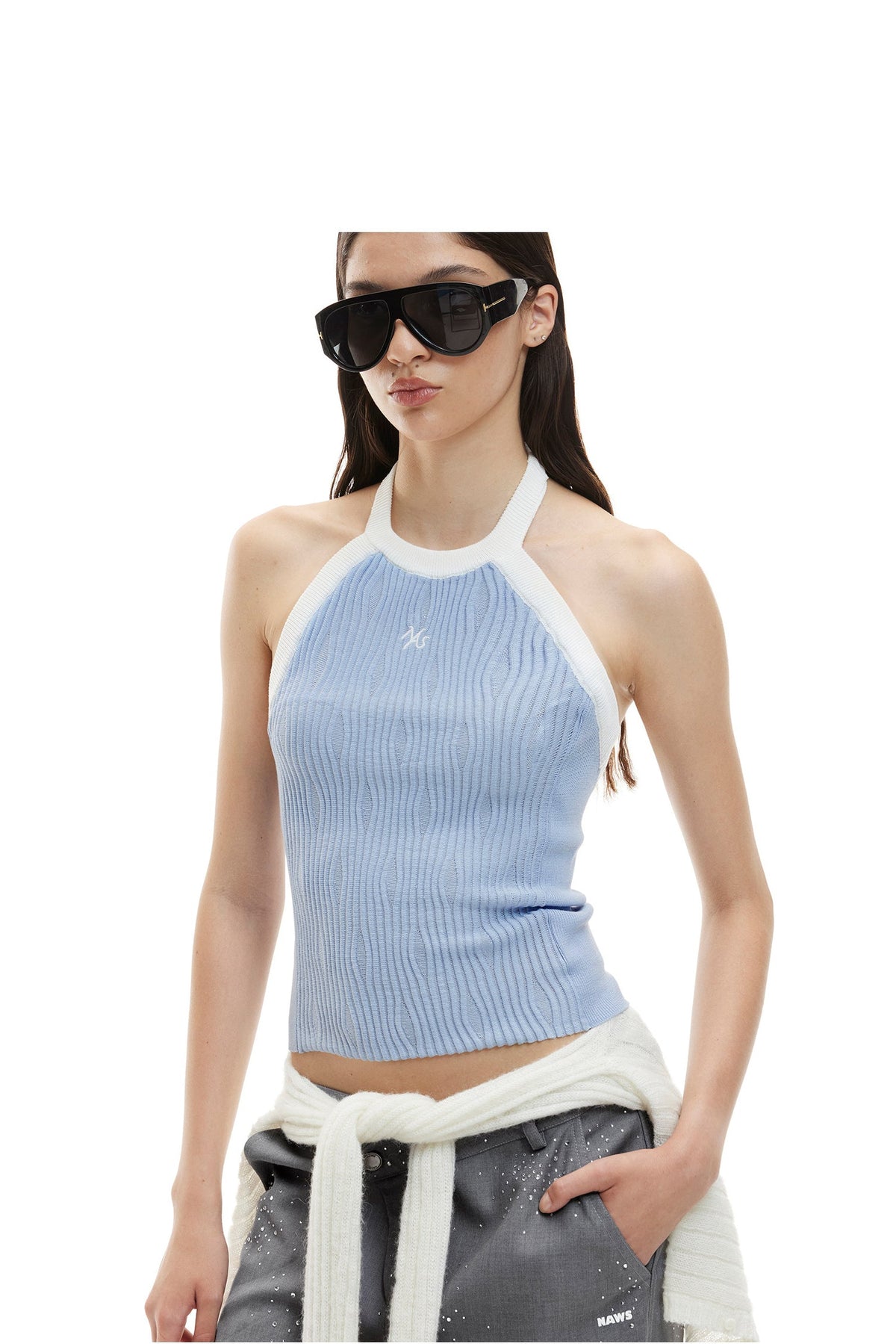 NAWS EQUESTRIAN wool halter vest — alternate angle showing the shape and finish