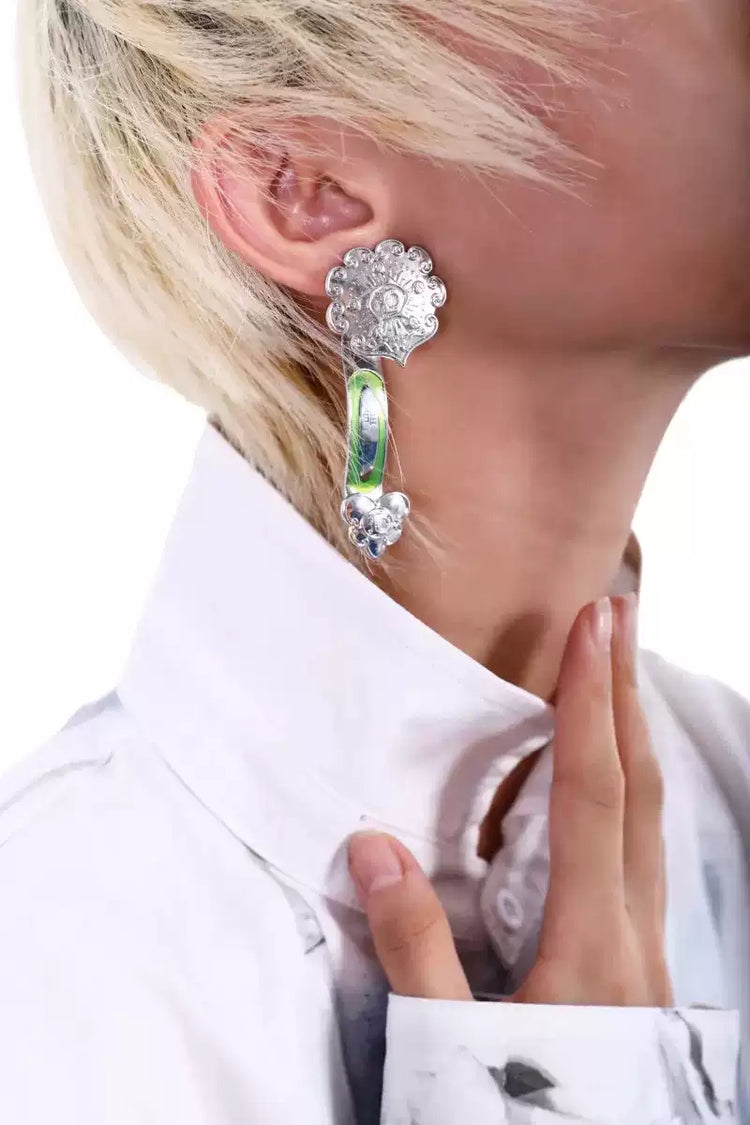 EMBRYO RUYI detachable sculptural earrings — front product view